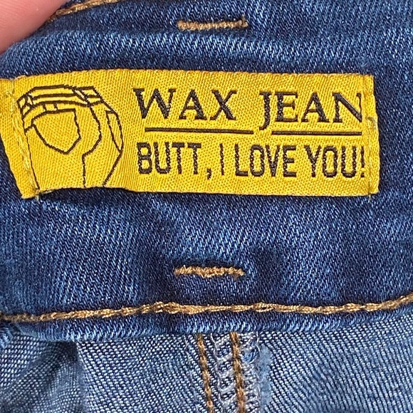 Wax Jean Denim Shorts Cuffed Dark Wash Stretch Casual Women's Size L 31x2 - Picture 5 of 5